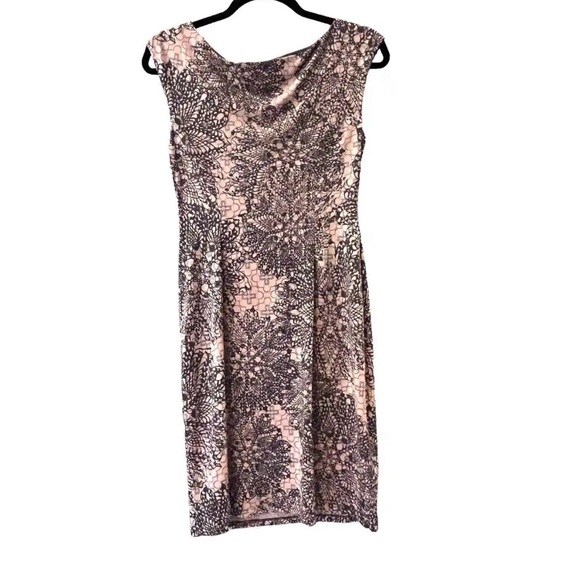 Connected Apparel WRAP DRESS Womens 12 Pink Gray - Picture 2 of 9